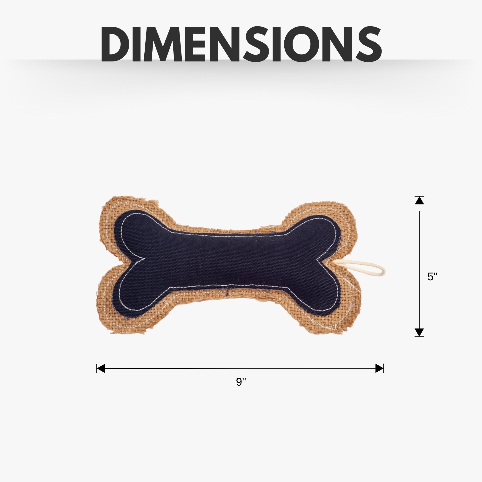 Jute & Leather Bone Dog Toy | Durable Denim Textured Chew for Small Dogs | Country Living