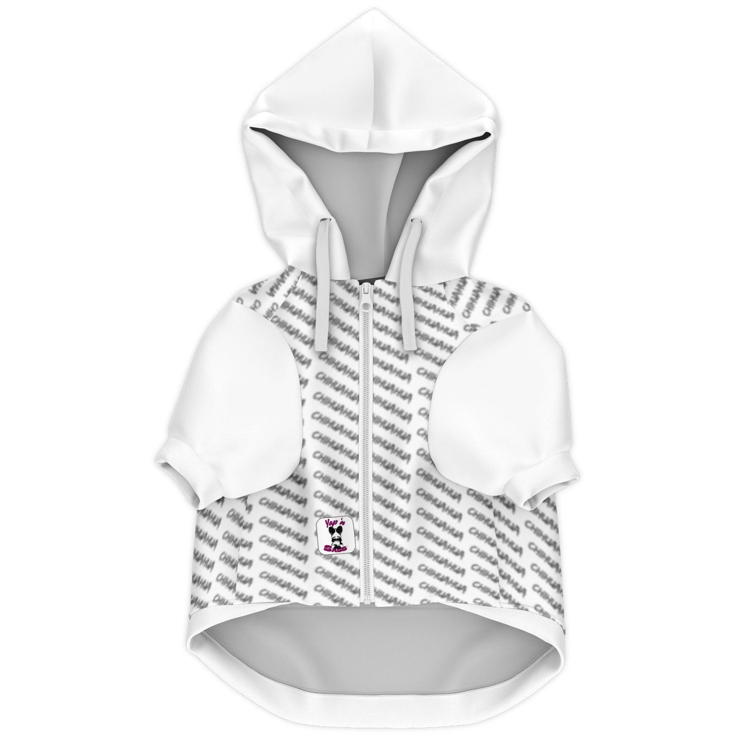 Chihuahua Crash Out Hoodie | Recycled Fiber | King - White
