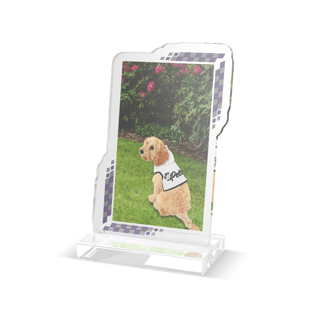 Checker Border Custom Portrait Memento - 6in Tall - Acrylic
