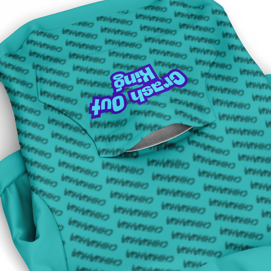 Chihuahua Crash Out Hoodie | Recycled Fiber | King - Teal