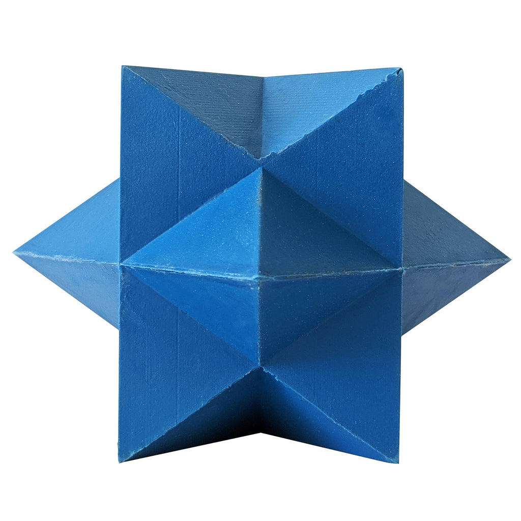 Natural Rubber Dog Chew Toy | Durable & Textured for Engaging Playtime | Blue Star-Shaped Dog Toy