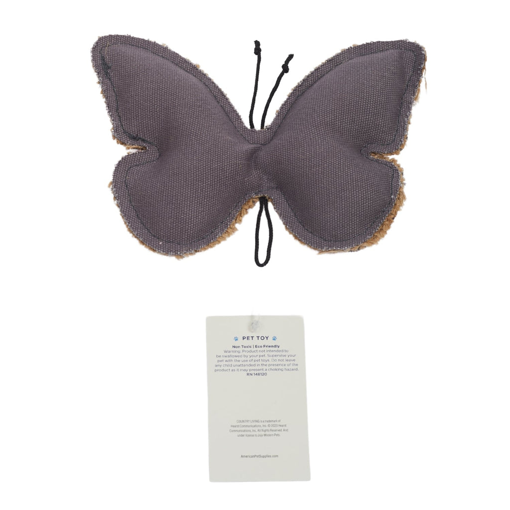 Jute & Canvas Butterfly Dog Toy | Durable Natural Fiber Chew for Small Dogs | by Country Living