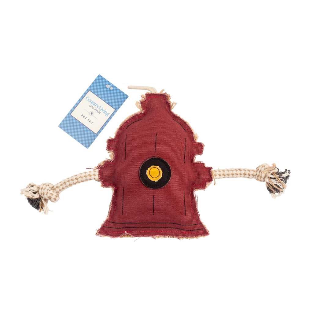 Jute & Canvas Fire Hydrant Dog Toy | Durable Natural Fiber Chew for Small Dogs | Country Living Canvas