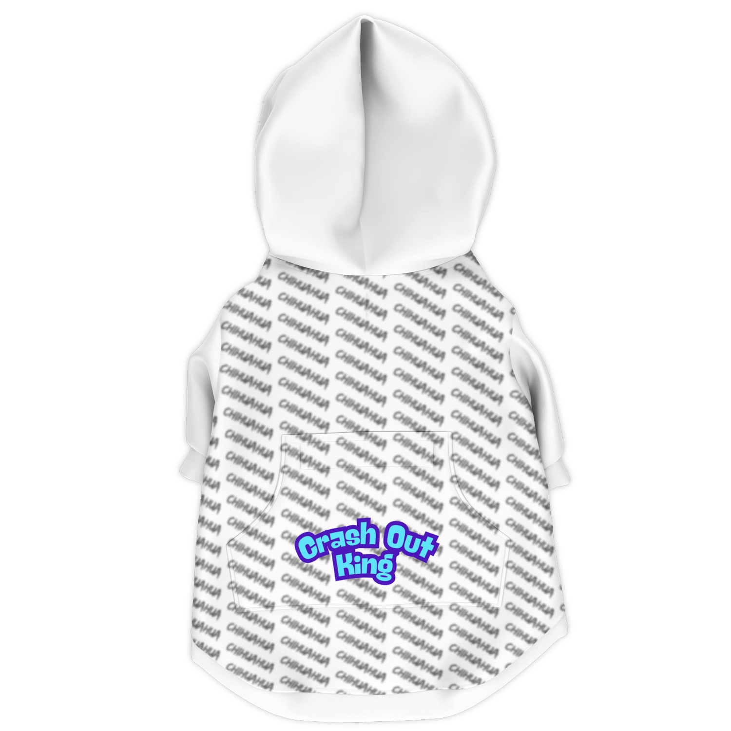 Chihuahua Crash Out Hoodie | Recycled Fiber | King - White