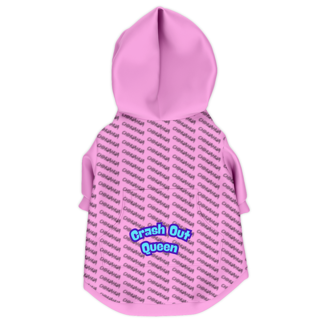 Chihuahua Crash Out Hoodie | Recycled Fiber | Queen - Lt Pink