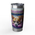 #unbothered" Corgi Poolside Tumbler - 20oz