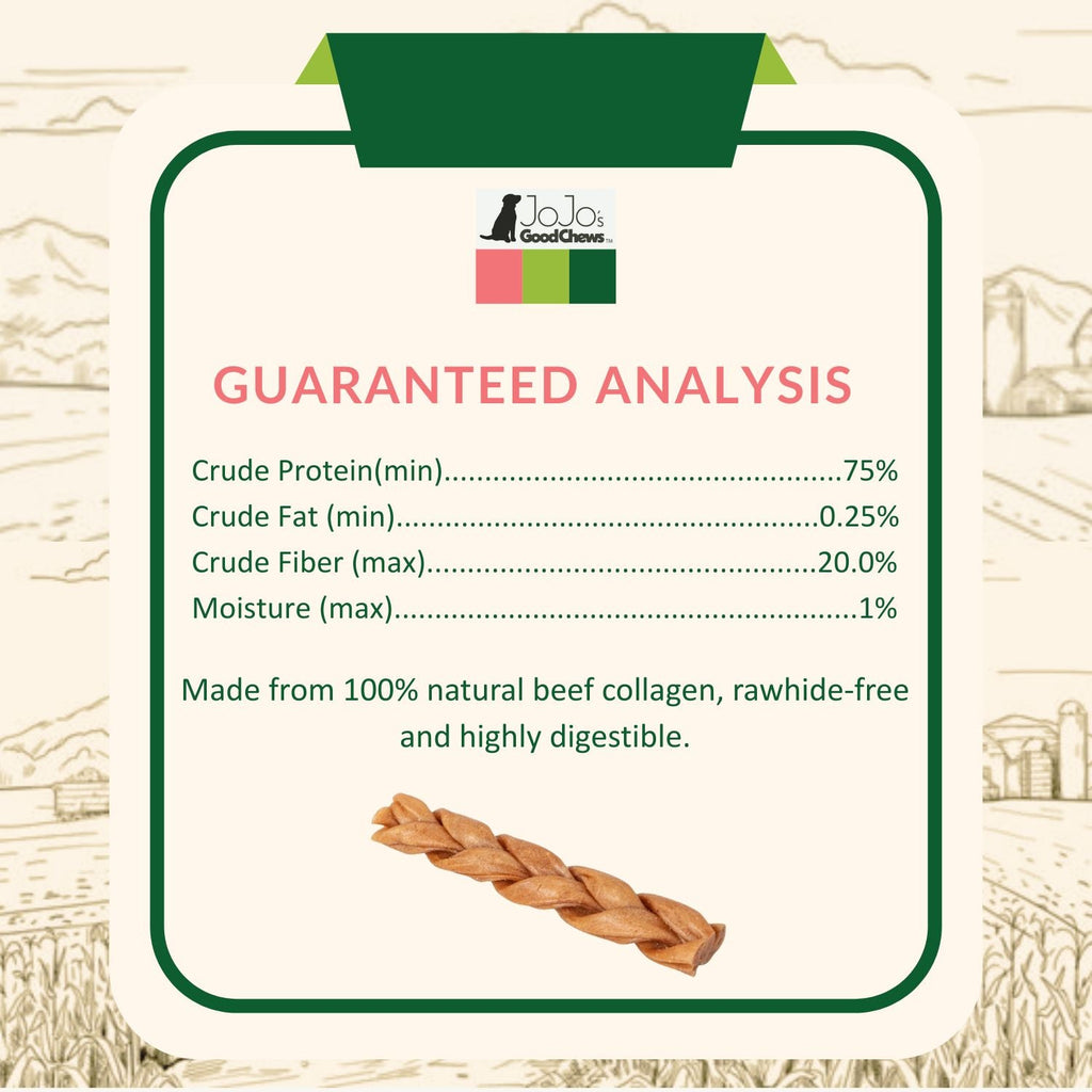6-Inch Braided Collagen Chews| Rawhide Alternative | 4 Ct | by Country Living