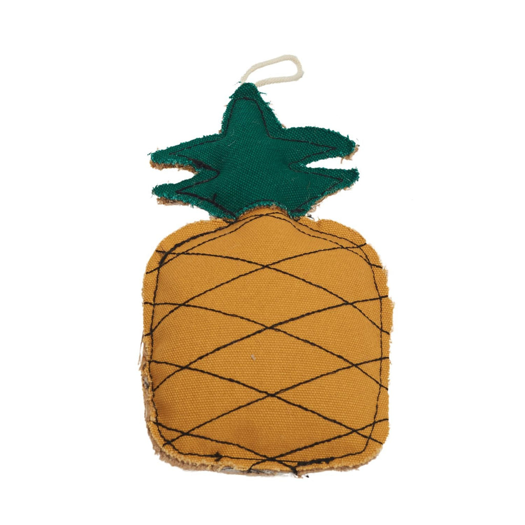Jute & Canvas Pineapple Dog Chew Toy | Durable Natural Fiber Chew for Small Dogs | Country Living