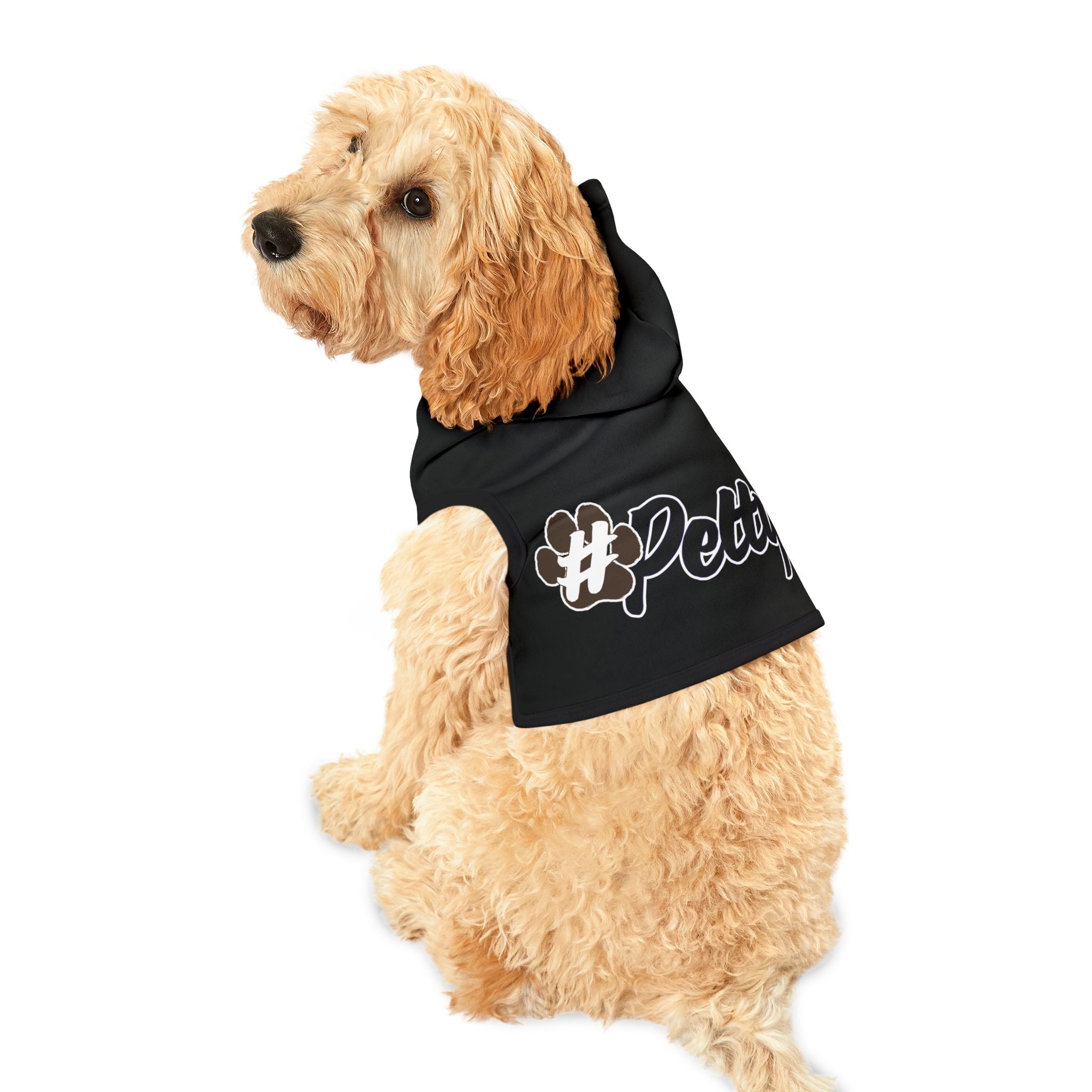 Black #Petty Paw Print Hoodie – Sleek Black Small Dog Streetwear