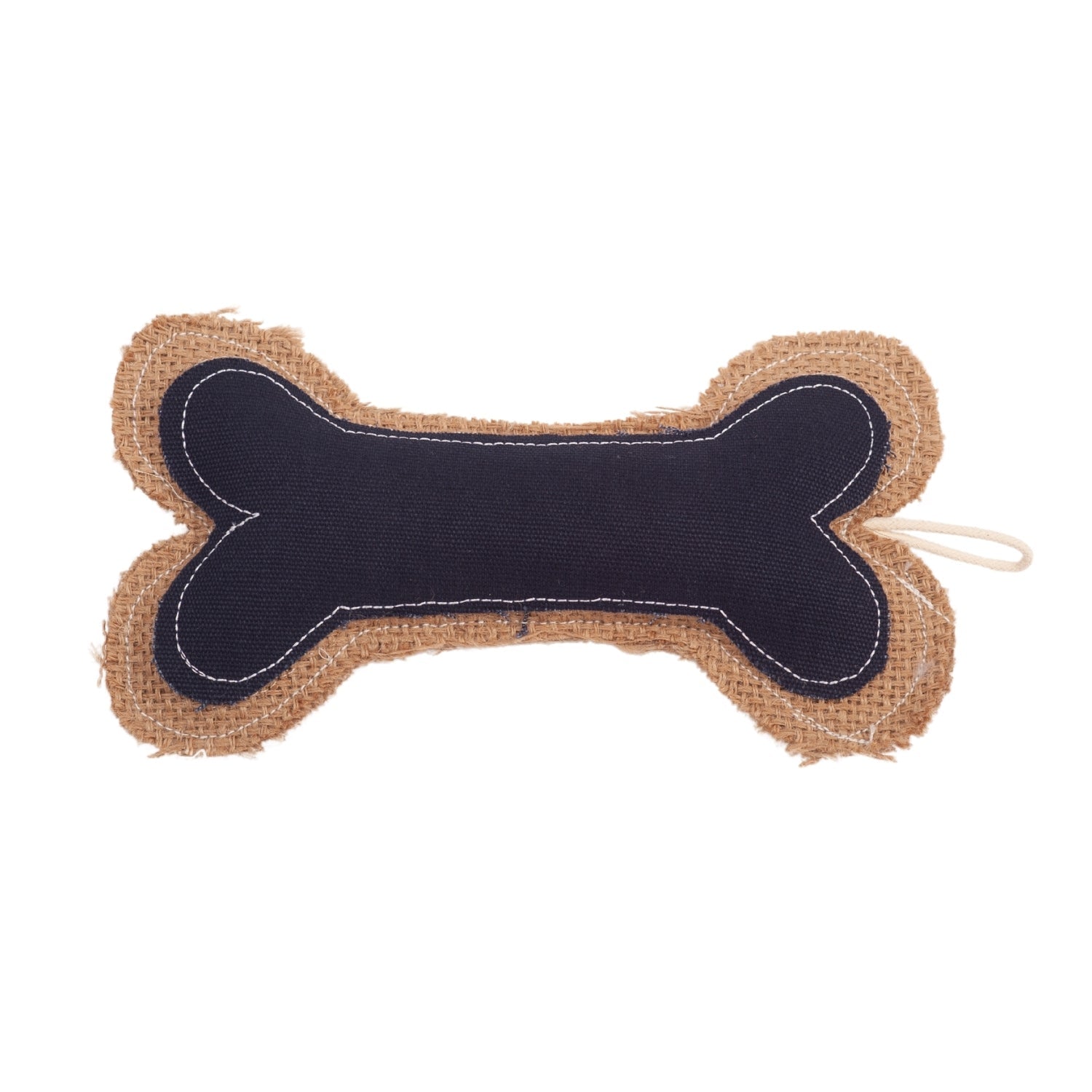 Jute & Leather Bone Dog Toy | Durable Denim Textured Chew for Small Dogs | Country Living