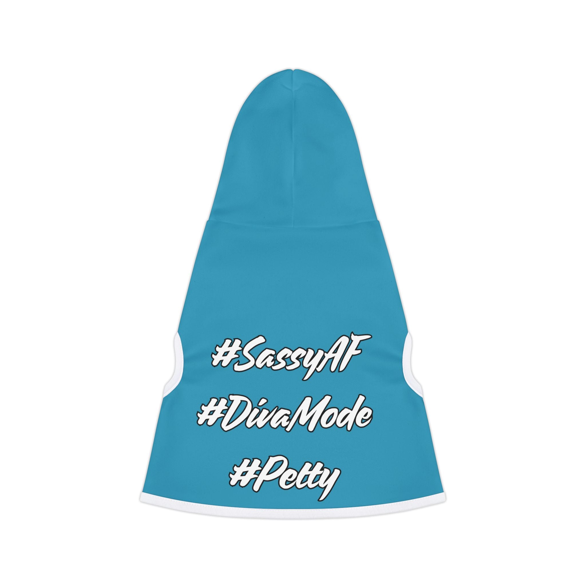 "Sass Trifecta" Vibrant Teal Hoodie –  Small Dog Fashion