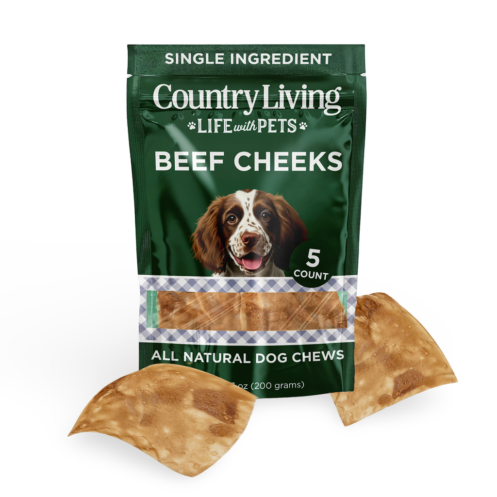 Small Beef Cheek Chews: Chicken Flavored | 5 Ct | Long-Lasting | by Country Living