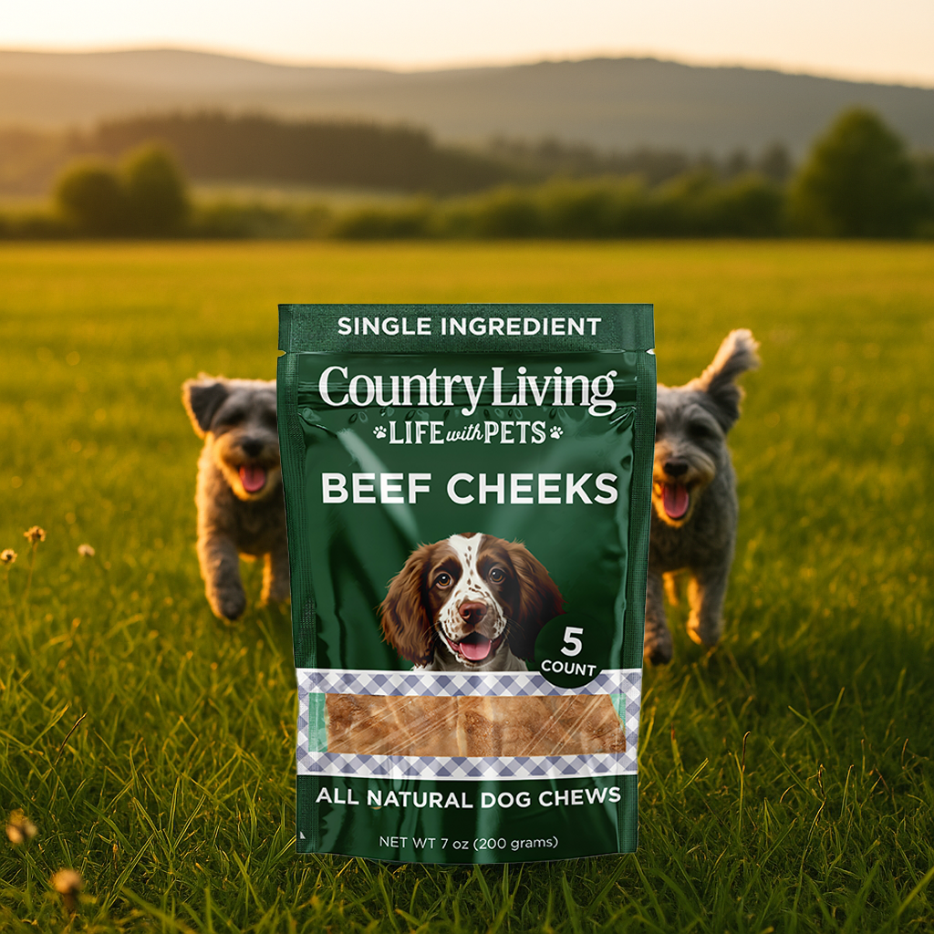 Small Beef Cheek Chews: Chicken Flavored | 5 Ct | Long-Lasting | by Country Living