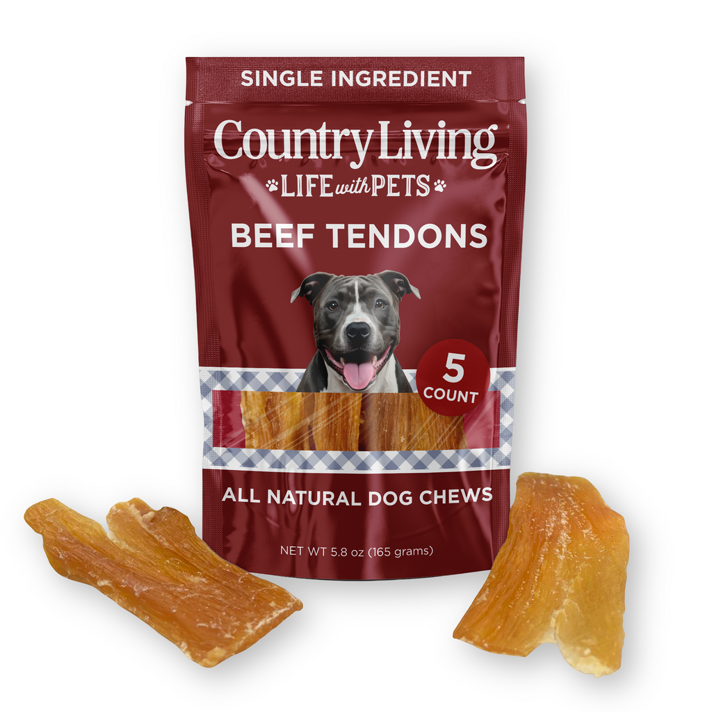 Small-Medium Beef Tendon Dog Chews | 5 Ct | Single-Ingredient | by Country Living
