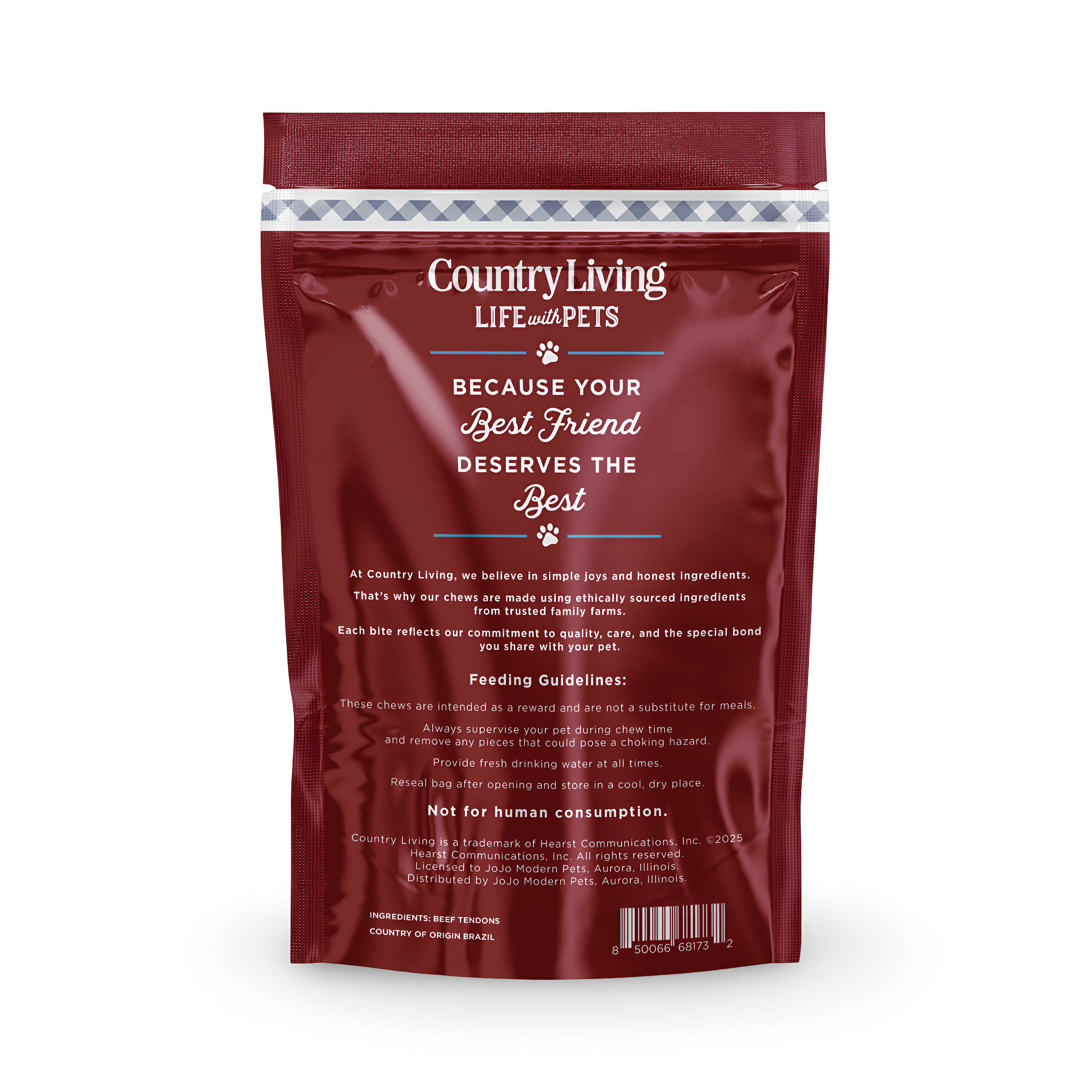 Small-Medium Beef Tendon Dog Chews | 5 Ct | Single-Ingredient | by Country Living