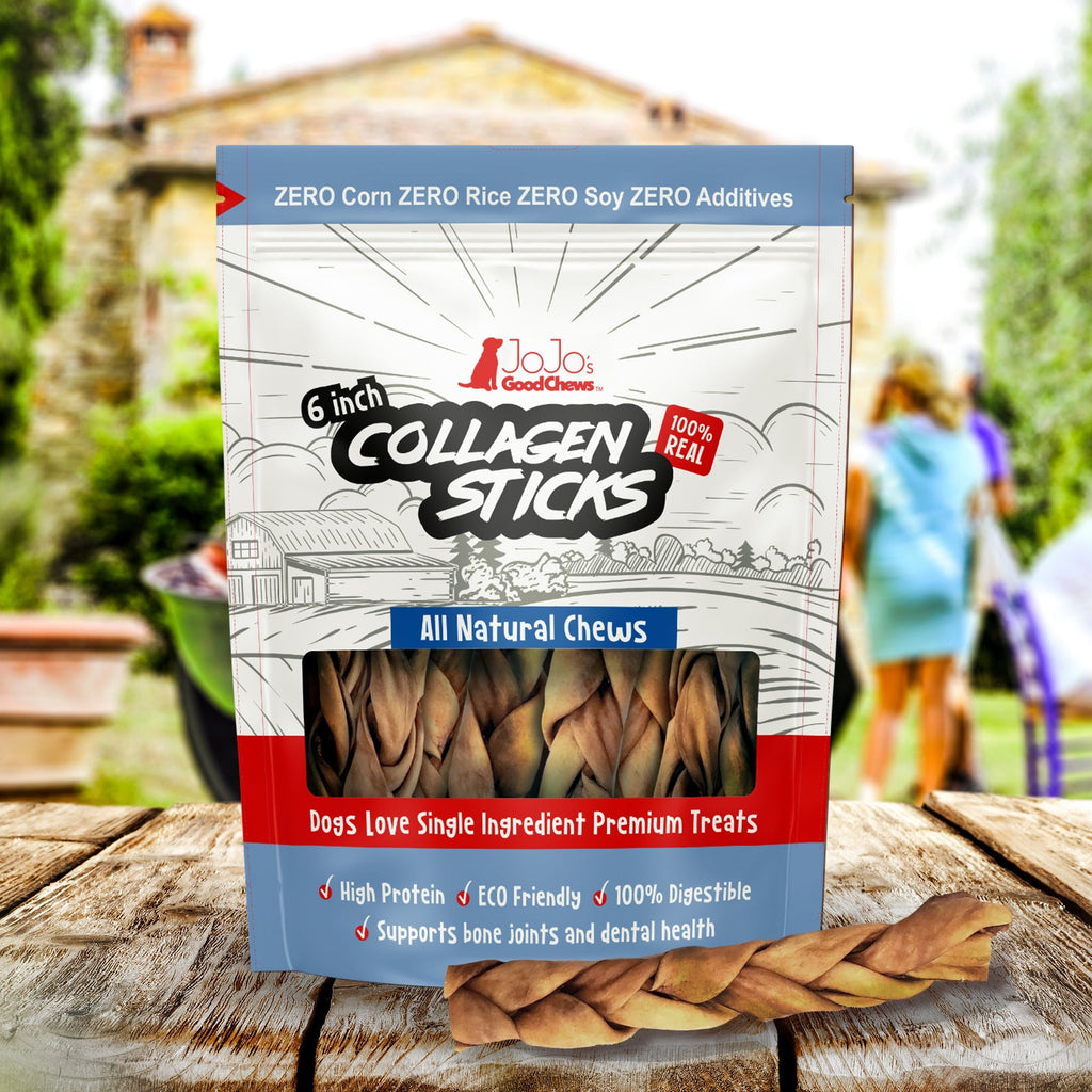 6-Inch Braided Collagen Chews| Rawhide Alternative | 4 Ct | by Country Living