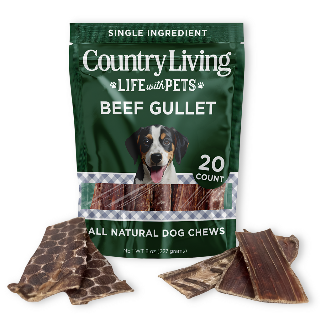 6-Inch Beef Gullet Flats | 20 Ct | Light Rawhide Alternative | Country Living