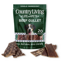 6-Inch Beef Gullet Flats | 20 Ct | Light Rawhide Alternative | Country Living
