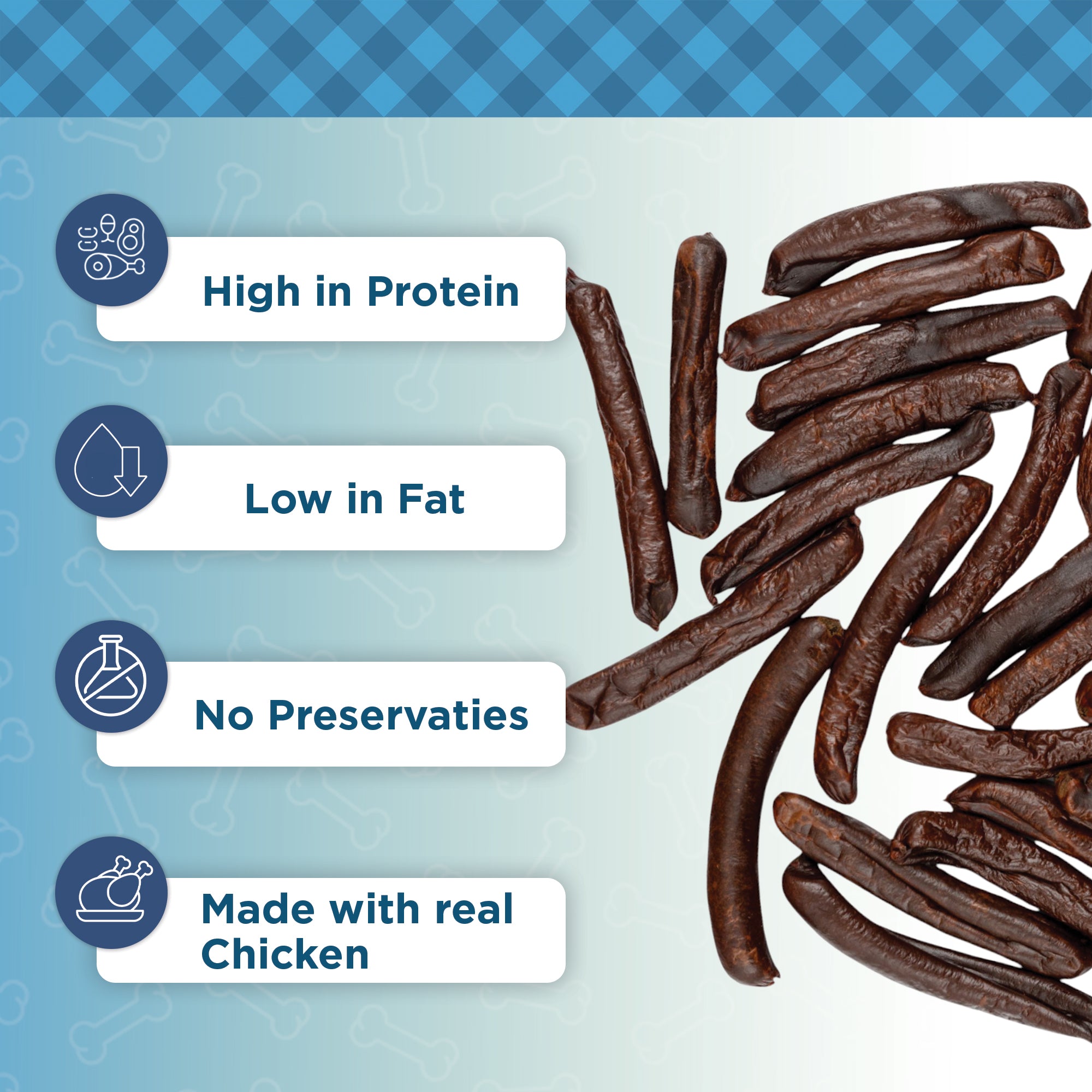 Small Chicken Sausage Treats: Beef Flavored | 15 Ct | Grain Free | by Country Living