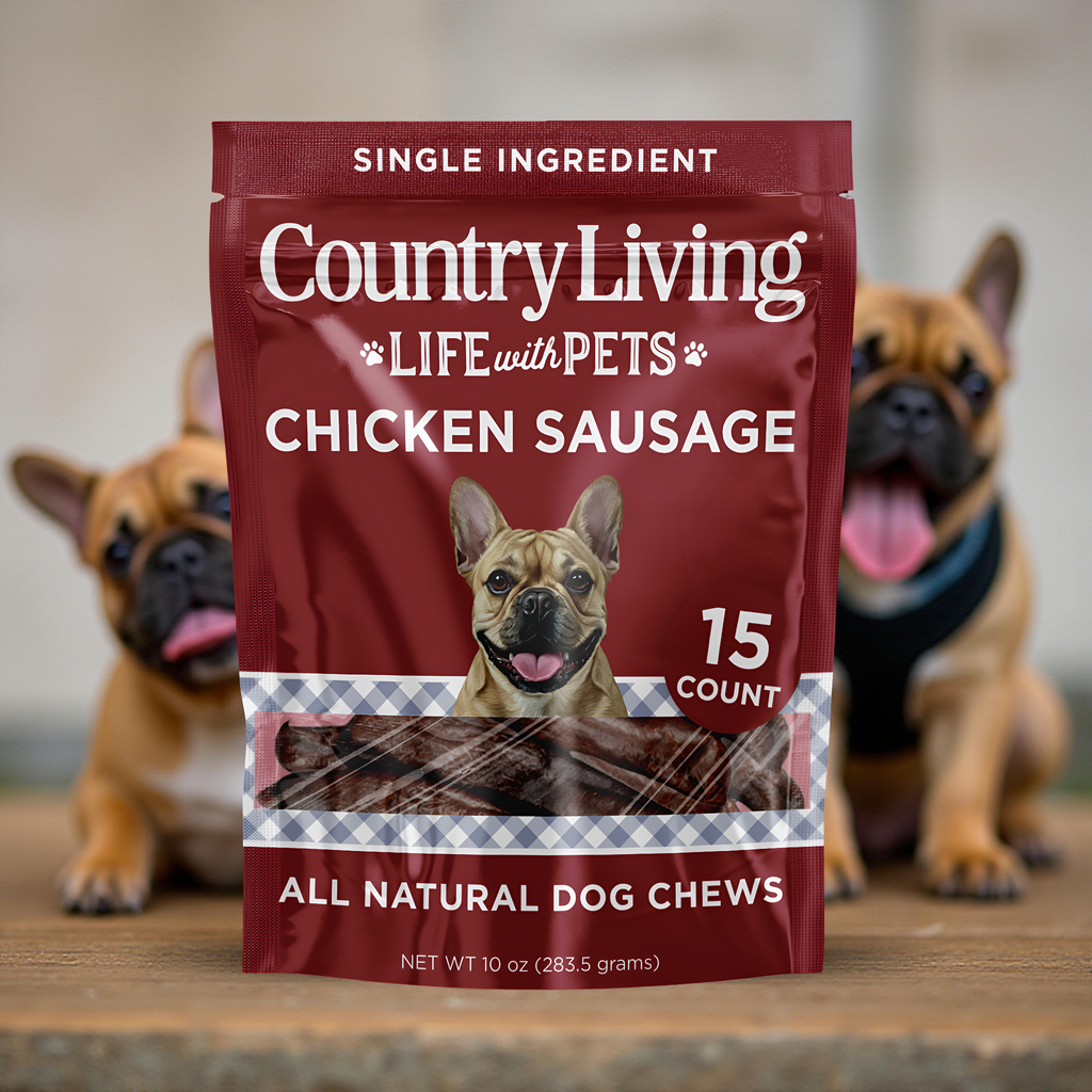 Small Chicken Sausage Treats: Beef Flavored | 15 Ct | Grain Free | by Country Living