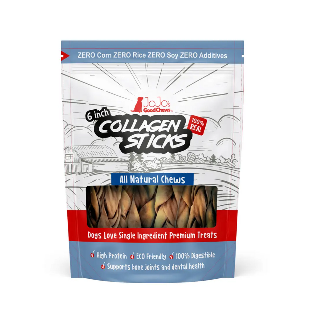 6-Inch Braided Collagen Chews| Rawhide Alternative | 4 Ct | by Country Living