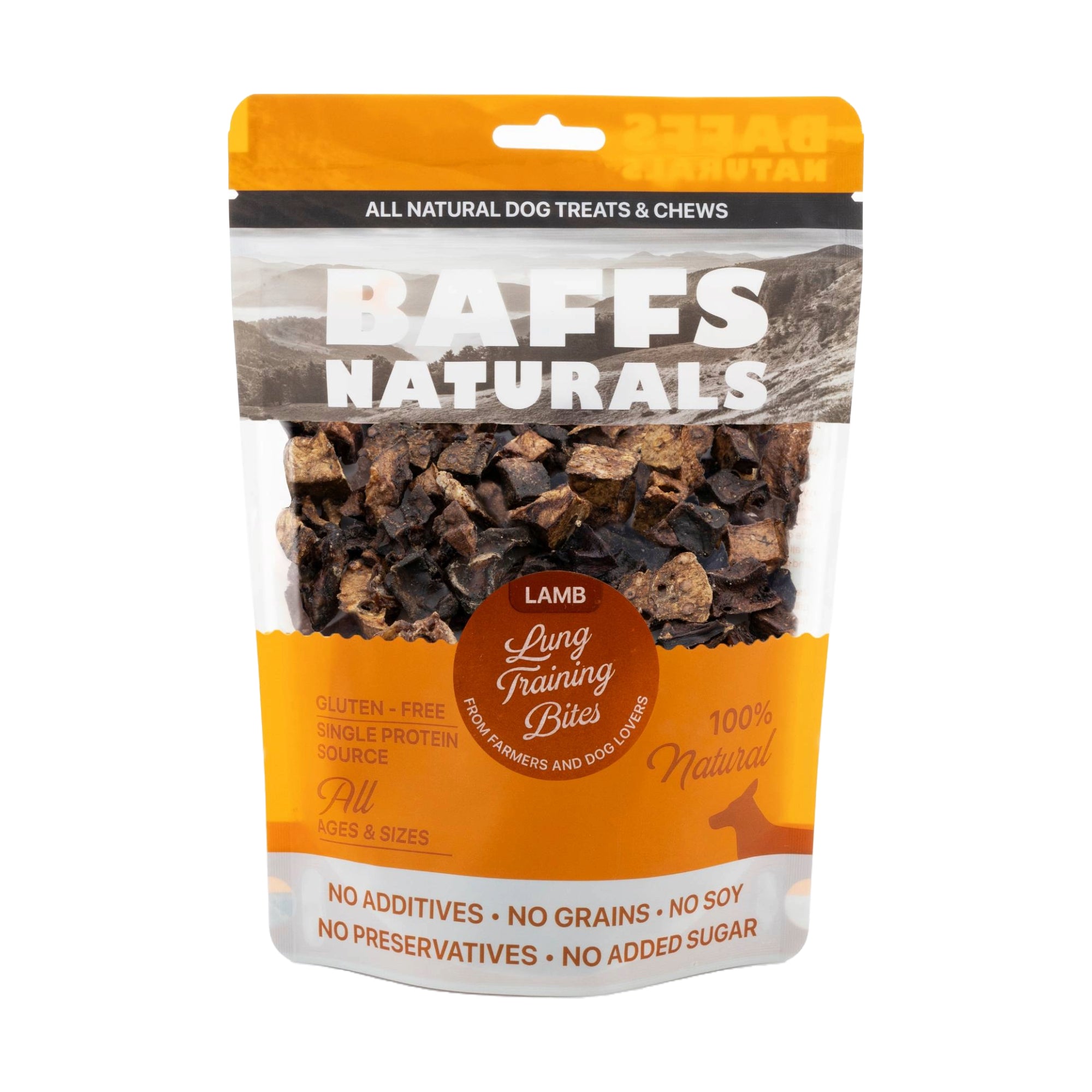 Freeze-Dried Lamb Lung Dog Treats | Single-Ingredient Training Bites| 7 oz | by Baffs Naturals