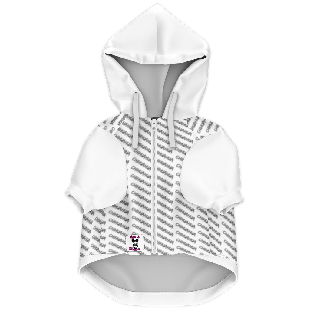 Chihuahua Crash Out Hoodie | Recycled Fiber | Queen - White