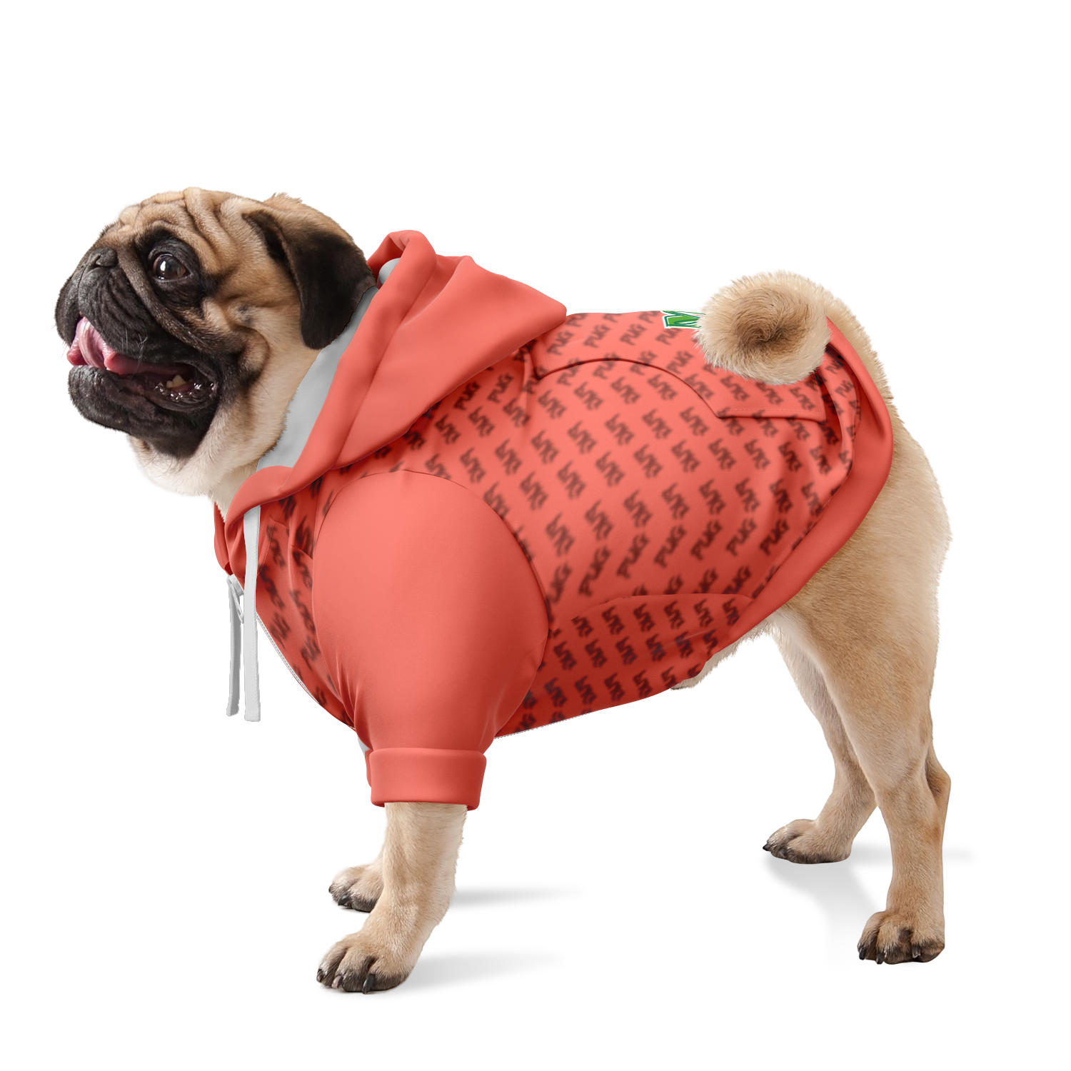 Pug Riz Hoodie | 95% Recycled | Heritage Series | Salmon