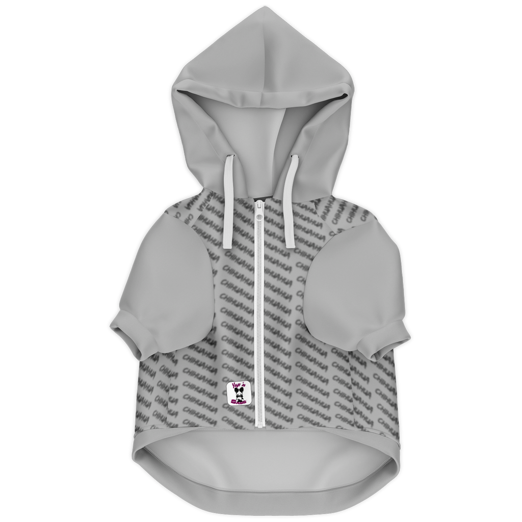 Chihuahua Crash Out Hoodie | Recycled Fiber | Queen - Lt Grey